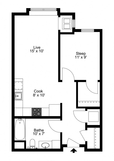 The Verona Floor Plan at One Glenn Place, Fitchburg, WI, 53711